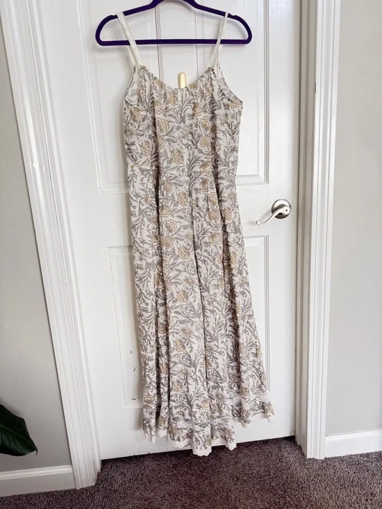 NATURAL LIFE Cotton And Lace Vintage Vines White Jumpsuit Size M - Picture 7 of 8